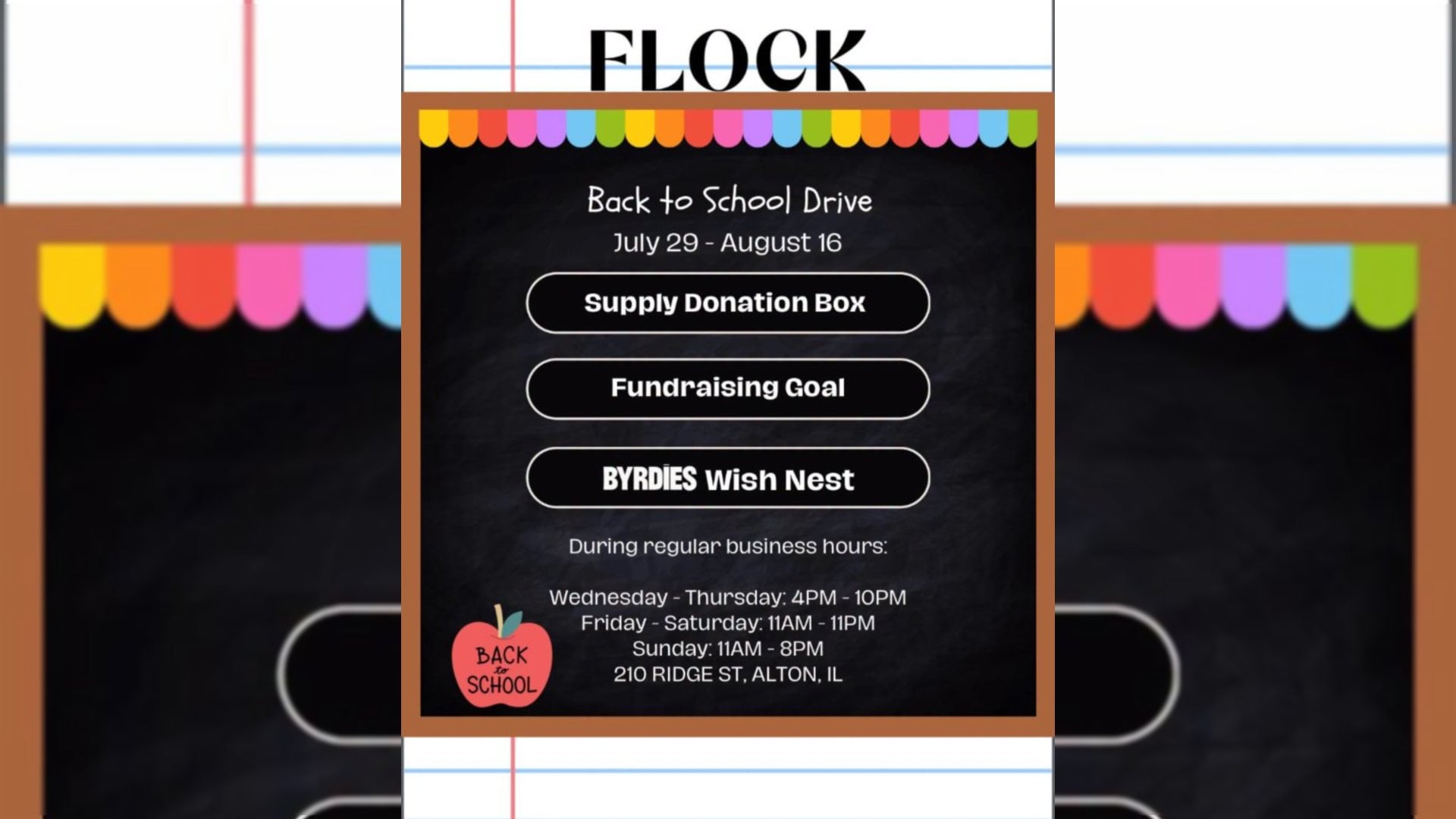 Flock Back to School Drive