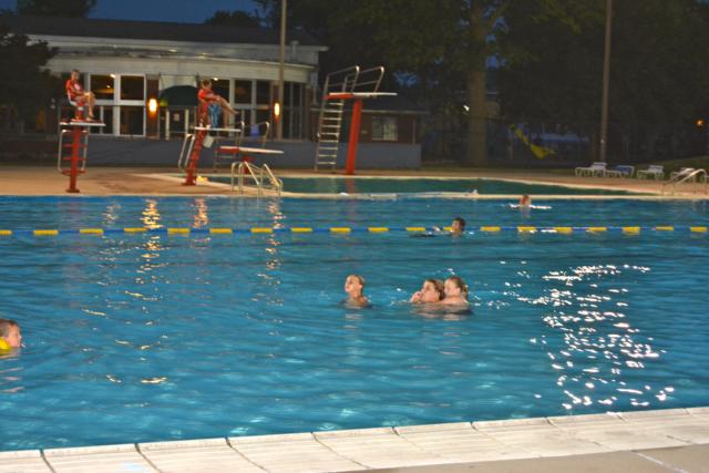 The 7 p.m. party at the Wood River Aquatic Center went on as planned.