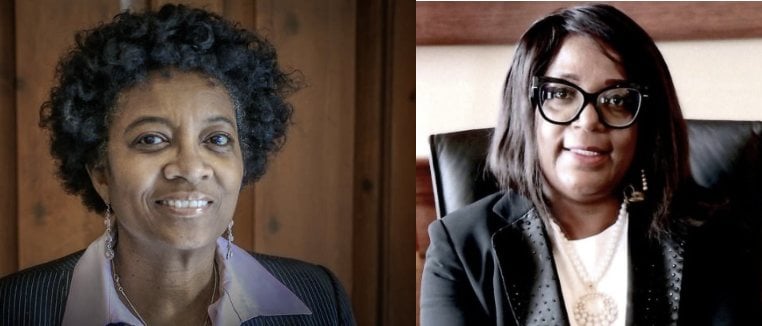 Alton Alderwomen Stephanie Elliott and Rosie Brown.