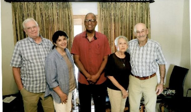 Shown are: Gary Hart, Julie McAfoos, Roosevelt Wilson. Pina Fiedler, Steve Fiedler.