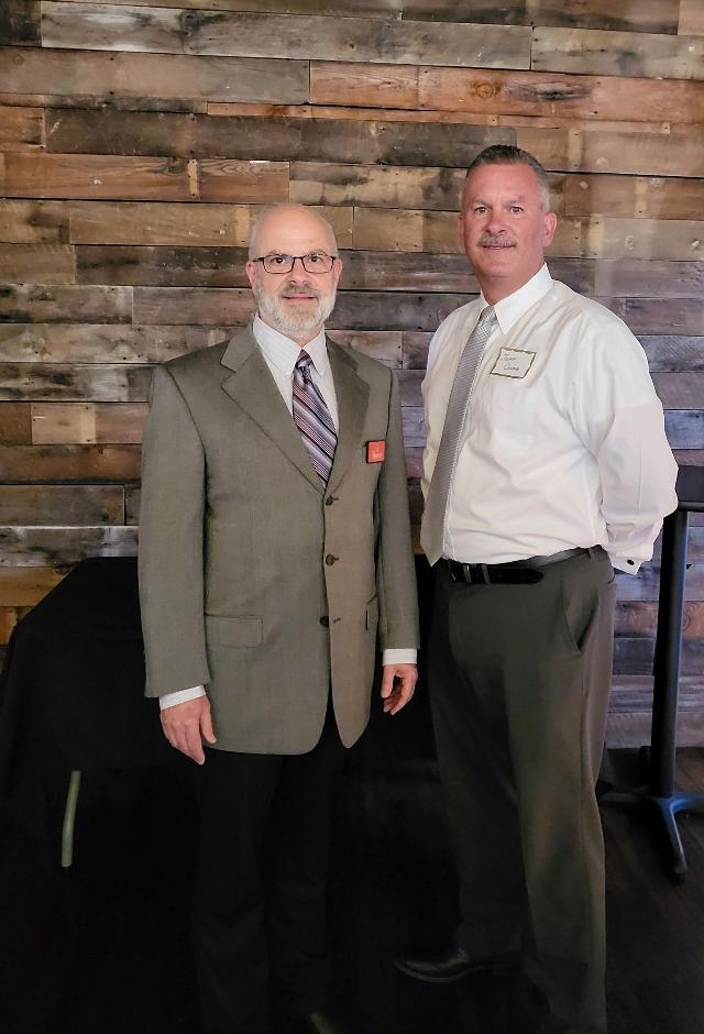 Madison County Circuit Judge candidate Tim Berkley and Major Jeff Connor, who is running unopposed for Madison County Sheriff in the upcoming election.