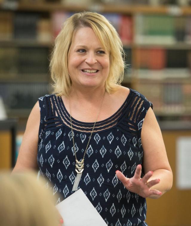 Susanne James, PhD, associate professor and graduate program director in the Department of Teaching and Learning, leads a workshop on effective strategies for instructing and supporting students with Autism Spectrum Disorder.