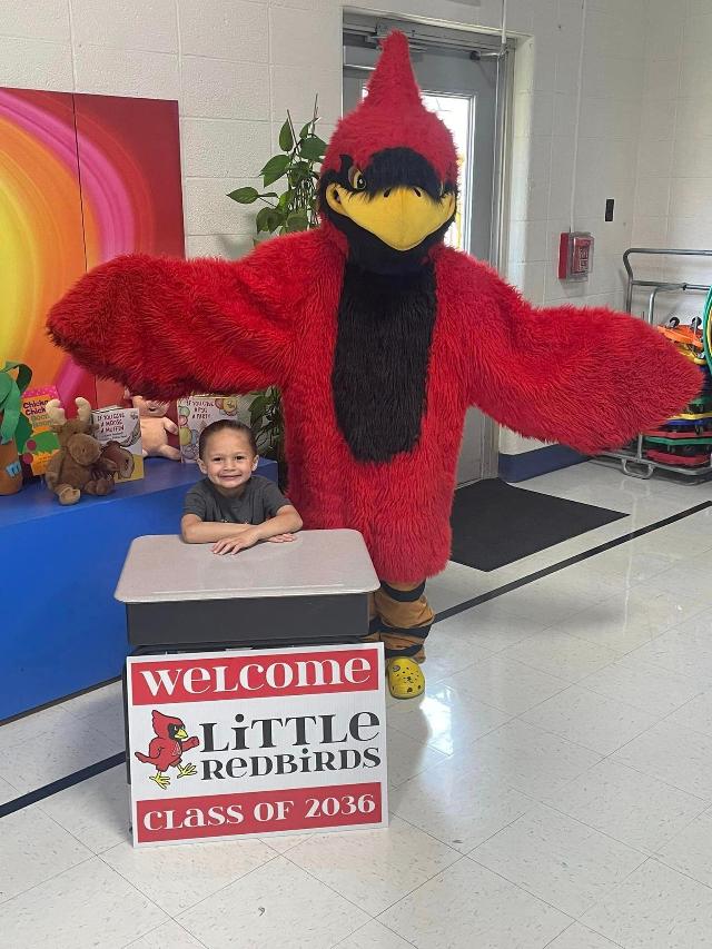 The ACUSD11 Redbird welcomes incoming kindergarten students.