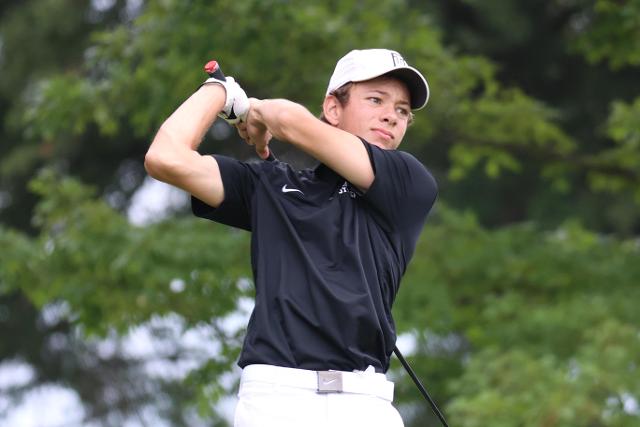 The Marquette Explorers boys golf team, led by Aidan O'Keefe (above), took third place at the Hickory Stick invitational. 