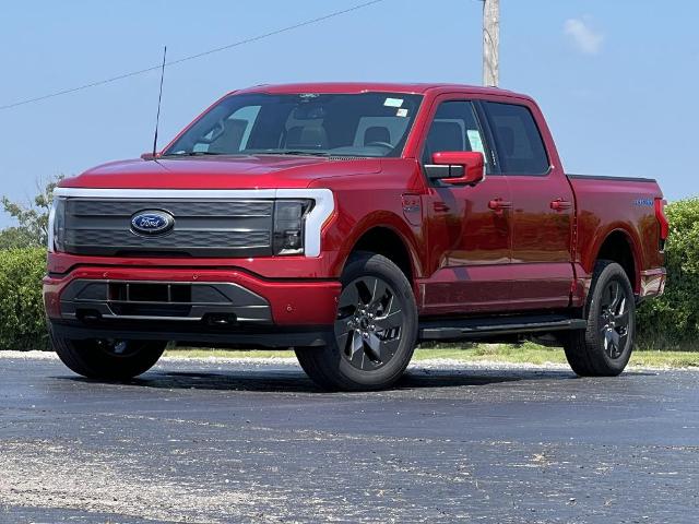 Ford sent this F-150 Lightning fully-electric pickup truck to Roberts Motors in Alton for demonstration purposes, but it won't be for sale until next year.