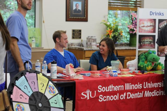 SIU School of Dental Medicine students instructed guests on proper dental hygiene.