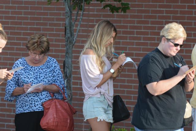 Customers were lined up outside the new TJ Maxx at Edwardsville Crossing early Sunday morning for the store opening. (Photos by Dan Brannan)