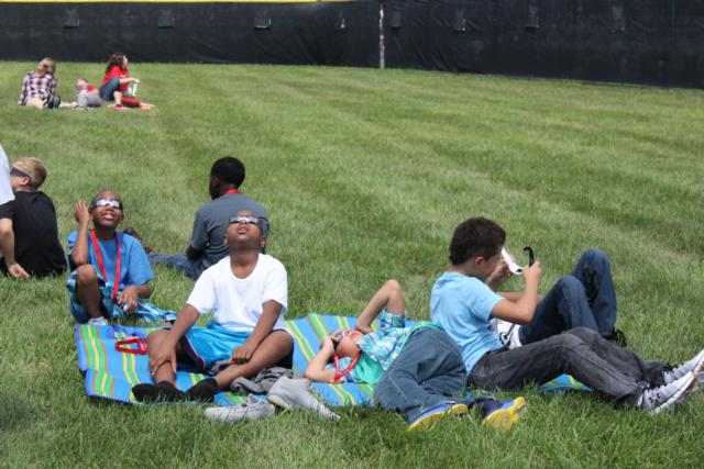 Alton Middle School students took a break from regular lessons today to learn about the solar eclipse. 