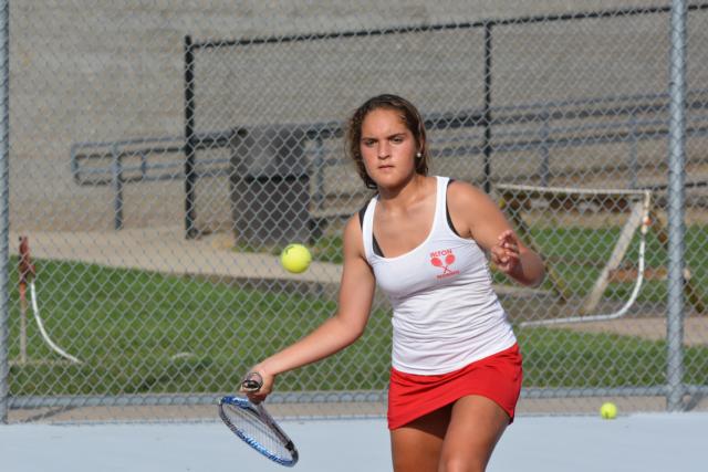 Alton's No. 2 singles player Hannah Macias