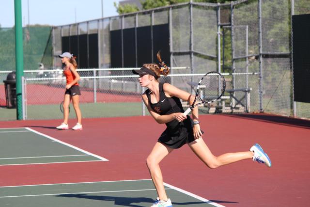 Edwardsville's girls tennis team started out with an impressive 12-5 opening win. (Photos by Madelaine Gerard)