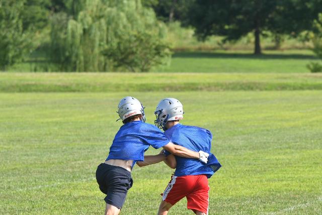 Marquette Catholic in a fall practice session. (Photo by Dan Brannan).