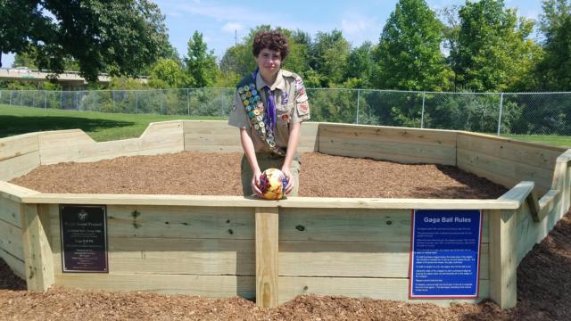 Eagle Scout Candidate Jonathan Self constructed a Gaga Ball Pit at Edwardsville Township Community Park for his Eagle Service Project.