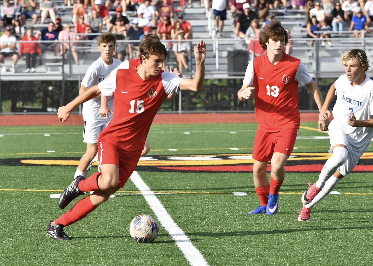 Freshman Sam Clark already has a goal on the season for the Redbirds. (Photos by Dan Brannan).