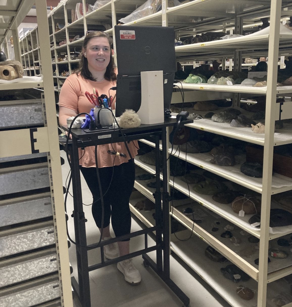Research staff doing inventory in the museum archive.