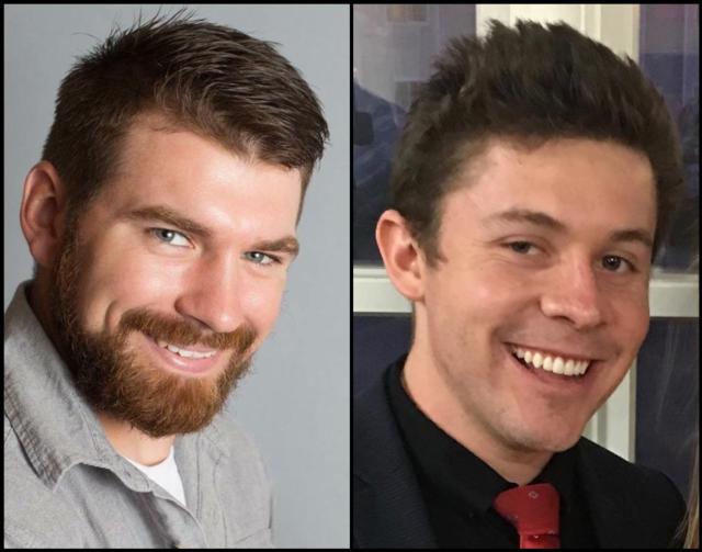 SIUE construction majors (L-R) Thomas Massey and Daniel Guajardo earned scholarships from the AGC Education and Research Foundation.