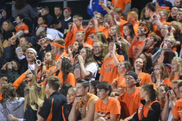The Edwardsville fans were out strong in support of the Tigers on Friday night, with a packed student section.