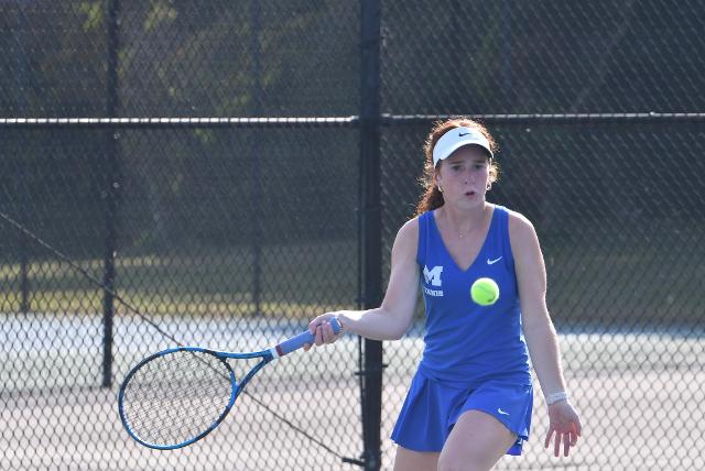 Maddie Waters, the Marquette No. 1 tennis player, had an excellent day on Thursday in both singles and doubles. (Photos by Dan Brannan).
