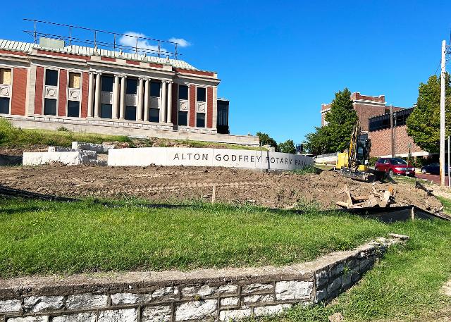 The new Alton-Godfrey Rotary Park nears completion.