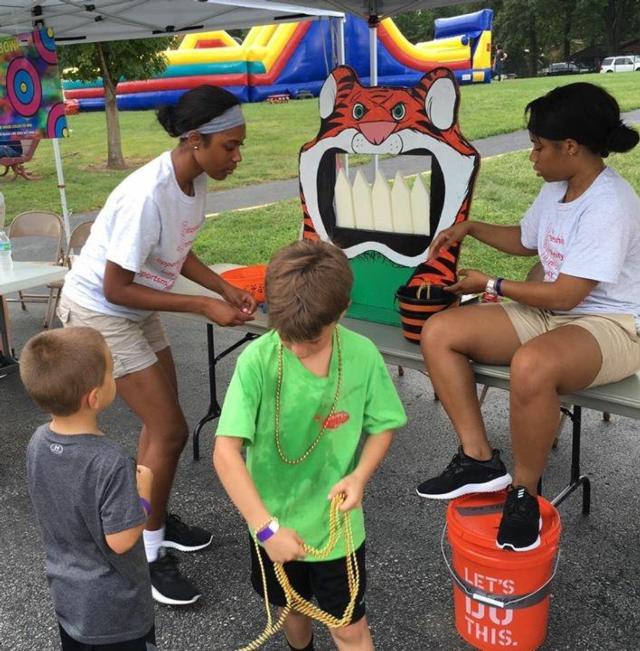 SIUE's women's basketball team provided great help Friday and Saturday at the St. Mary's Fall Fest.