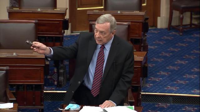 Durbin also speaks on the end of the war in Afghanistan