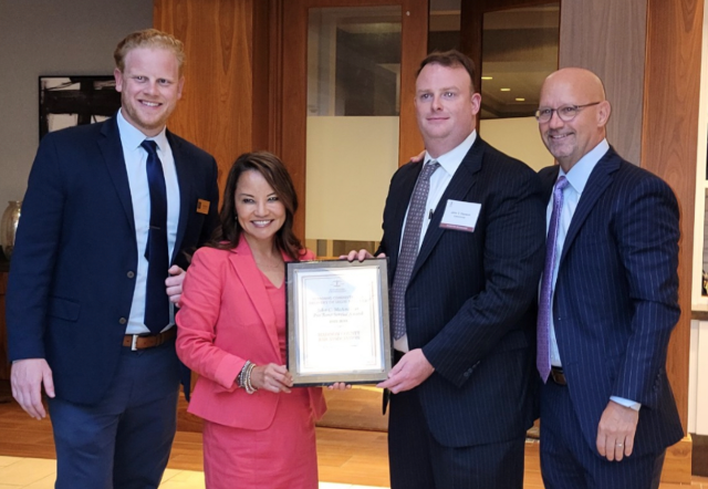 Left to right: Chad Richter, Madison County Bar Association 1st Vice-President, Sonni Choi Williams, Illinois State Bar Association President Elect, John Hanson, Madison County Bar Association President, Shawn Kasserman, Illinois State Bar Association President.