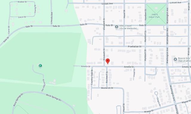 2201 Elizabeth Street, Google Maps, 2025 (red pin)