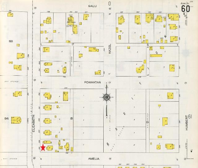 2201 Elizabeth Street, Sanborn Maps, 1926 (red star)
