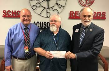 Principal Mike Bella, Brian Bergin, and Bill Funkhouser
