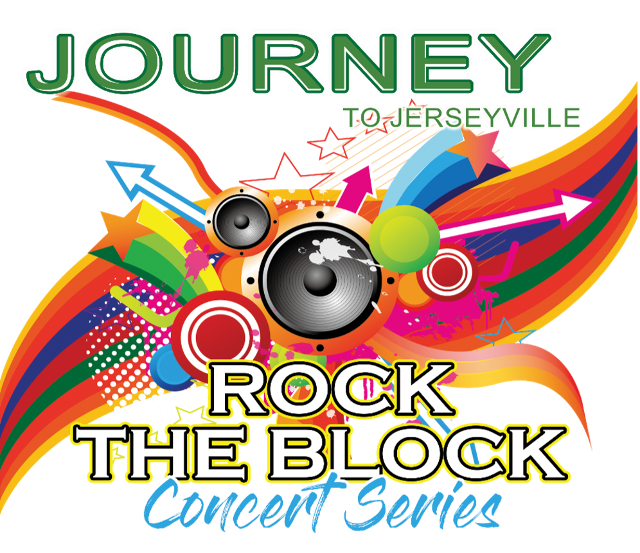 Rock the Block Concert Series Logo by Explore Jerseyville Tourism 2022