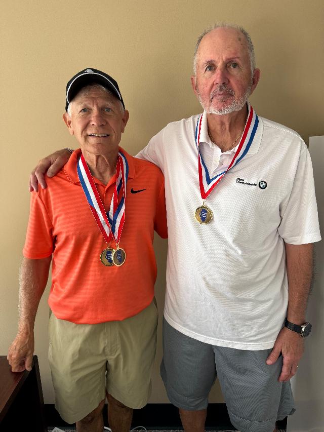 Max Mashburn and Brad Jackson, Senior Games pickleball winners.