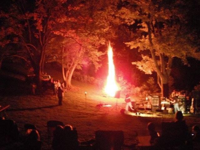 Bonfires are an annual tradition of Doug Bush at every Bushfest