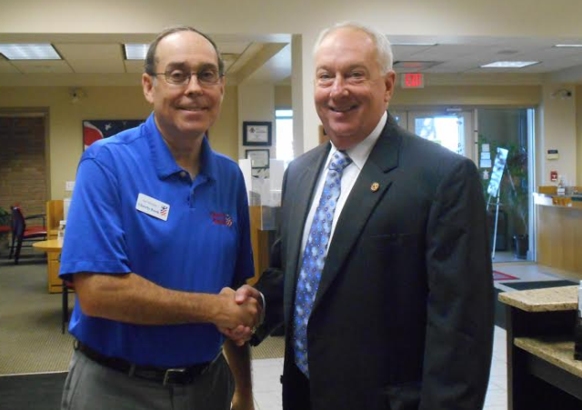 State Rep. Dan Beiser is pictured with Liberty Bank President Dale Blachford.