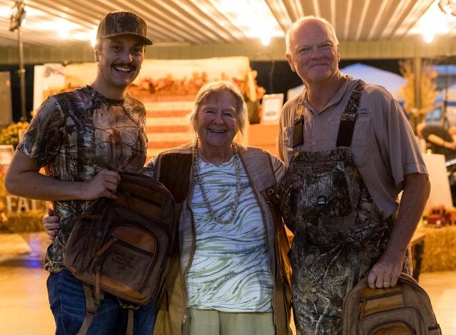 Homer Clark Quail Flush Winners - Marc and Luke Metz - with Mary Jo Kirchner, daughter of Homer Clark, Jr. 