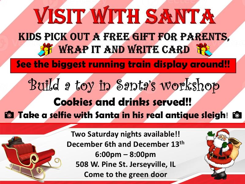 Visit with Santa - Santa workshop event flyer