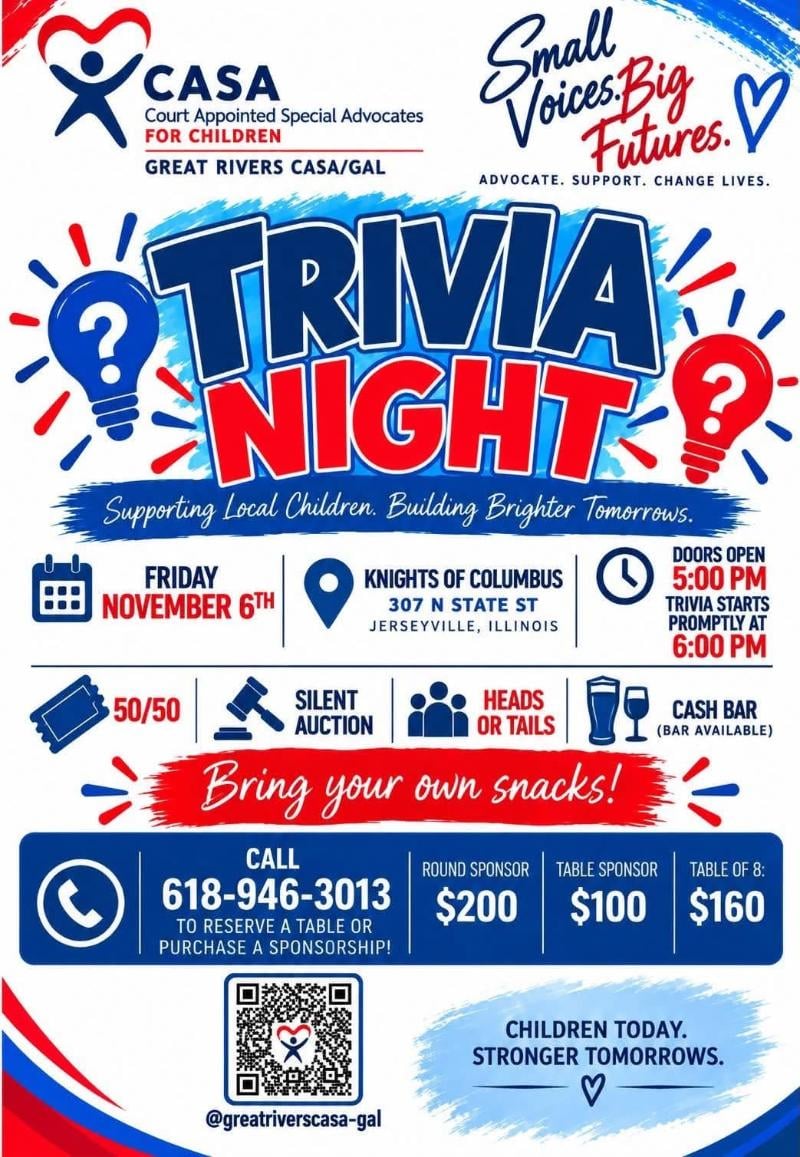 Great Rivers CASA/GAL Trivia Night event flyer