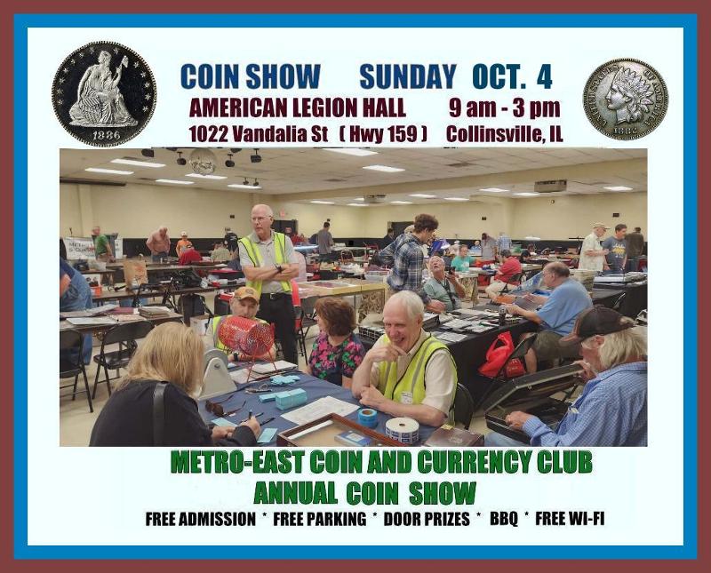 Metro East Coin & Currency Club (MECCC) Annual Coin Show event flyer