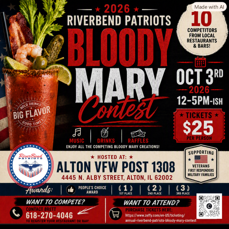 3rd Annual Riverbend Patriots Bloody Mary Contest event flyer
