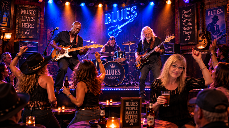 BLUES NIGHT event flyer