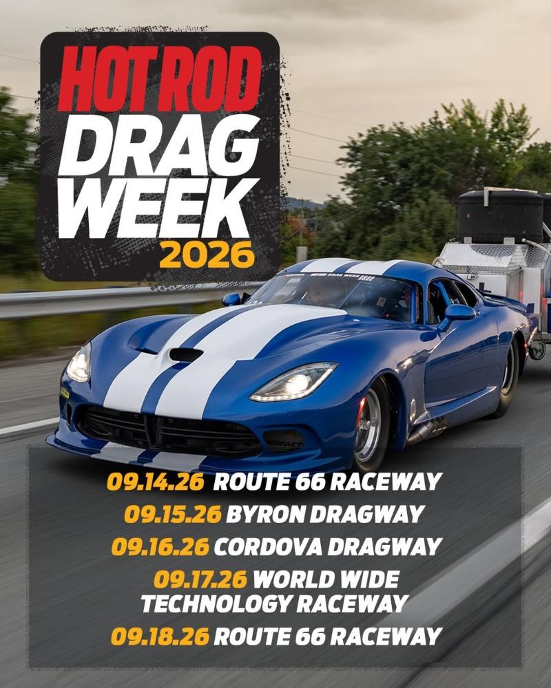 HOT ROD Drag Week 2026 event flyer