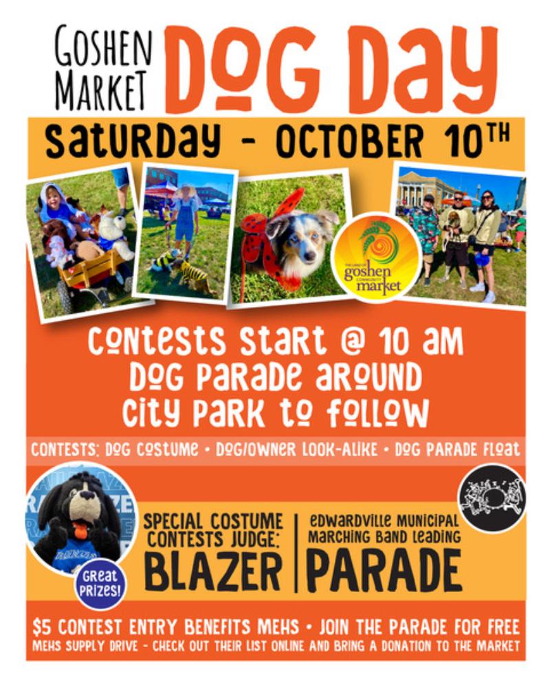Goshen Market Dog Day event flyer